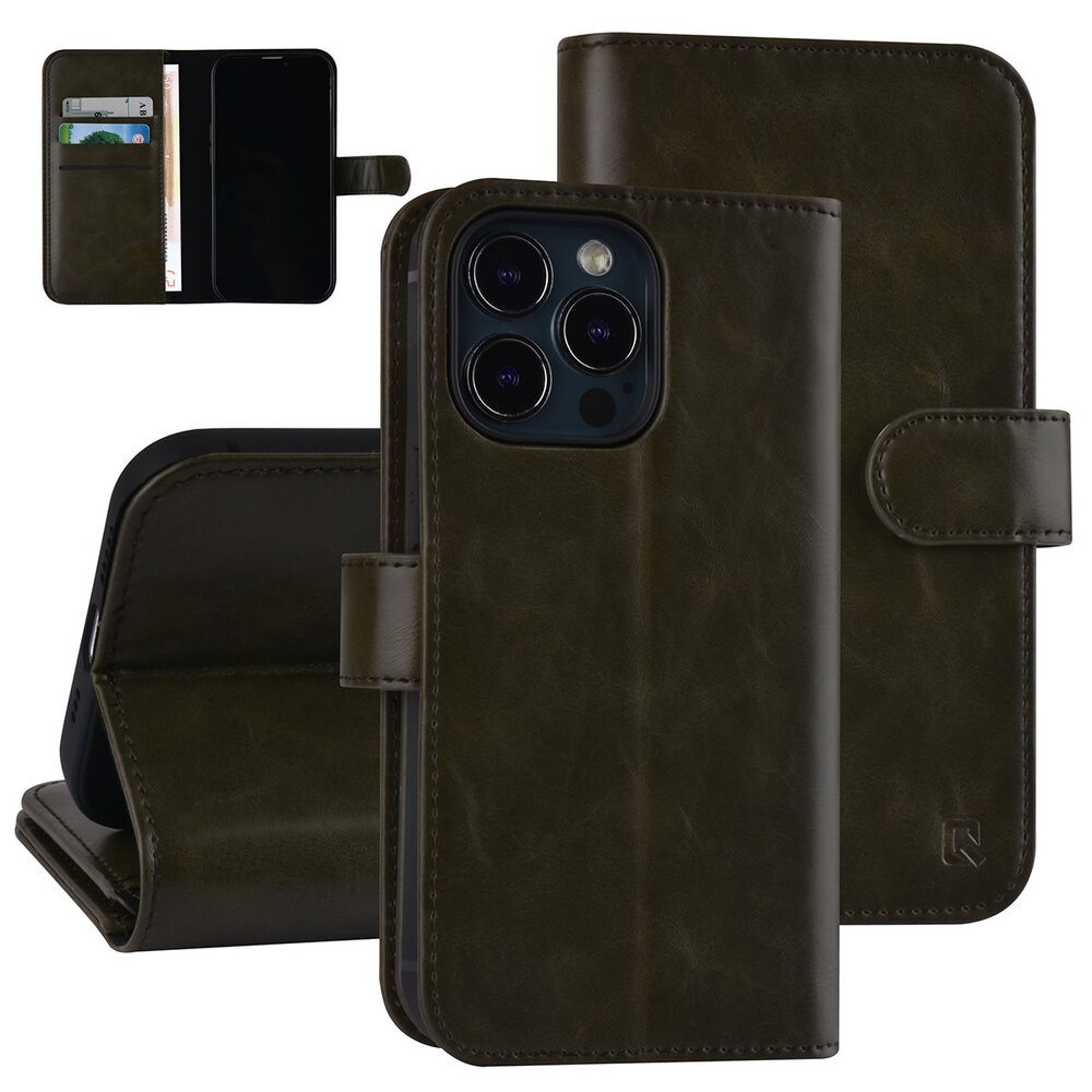 UNIQ Accessory UNIQ Accessory DonkerGroen hoesje voor iPhone 13 Pro - Book Case - Pasjeshouder voor 9 pasjes - Magneetsluiting UNIQ Accessory UNIQ Accessory DonkerGroen hoesje voor iPhone 13 Pro - Book Case - Pasjeshouder voor 9 pasjes - Magneetsluiting