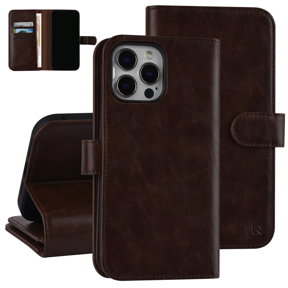 UNIQ Accessory UNIQ Accessory Book-Case hul iPhone 13 Pro Max - Kartenhalter - Magnetverschluss - Braun UNIQ Accessory UNIQ Accessory Book-Case hul iPhone 13 Pro Max - Kartenhalter - Magnetverschluss - Braun