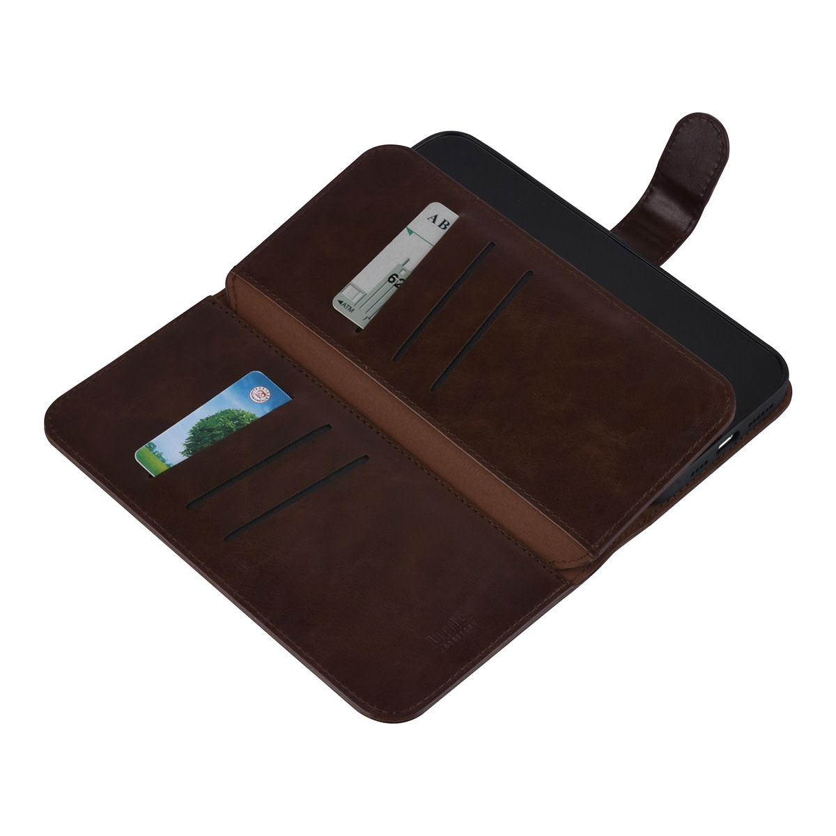UNIQ Accessory UNIQ Accessory Donker Bruin hoesje voor iPhone 13 Pro Max - Book Case - Pasjeshouder voor 9 pasjes - Magneetsluiting, foto 4 van 6