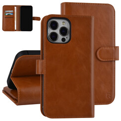 UNIQ Accessory Bruin hoesje voor iPhone 13 Pro Max - Book Case - Pasjeshouder voor 9 pasjes - Magneetsluiting
