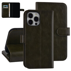 UNIQ Accessory DonkerGroen hoesje voor iPhone 13 Pro Max - Book Case - Pasjeshouder voor 9 pasjes - Magneetsluiting