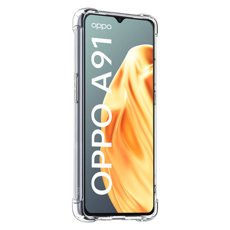 Transparant hoesje voor Oppo A91 - TPU Backcover - Antishock Transparant hoesje voor Oppo A91 - TPU Backcover - Antishock
