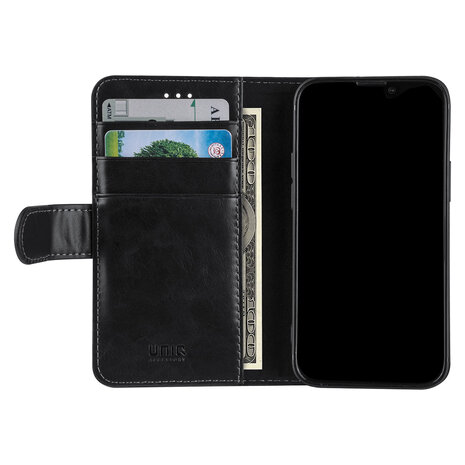 UNIQ Accessory UNIQ Accessory Book-Case hul iPhone 13 Mini - Kartenhalter - Magnetverschluss 3x - Schwarz UNIQ Accessory UNIQ Accessory Book-Case hul iPhone 13 Mini - Kartenhalter - Magnetverschluss 3x - Schwarz