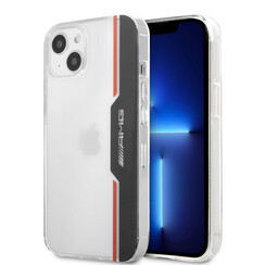 AMG iPhone 13 Mini Hardcase Backcover - Electroplated Black & Red - Transparant