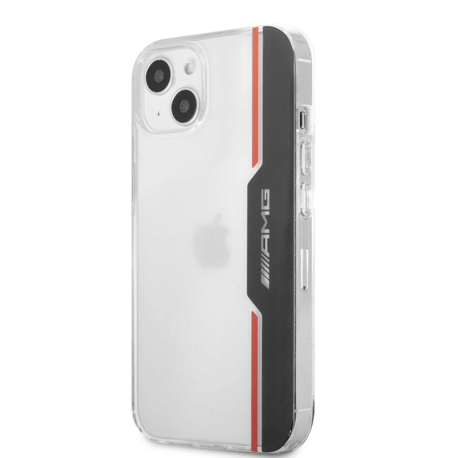 Mercedes-Benz AMG iPhone 13 Mini Hardcase Backcover - Electroplated Black & Red - Transparant, foto 2 van 6