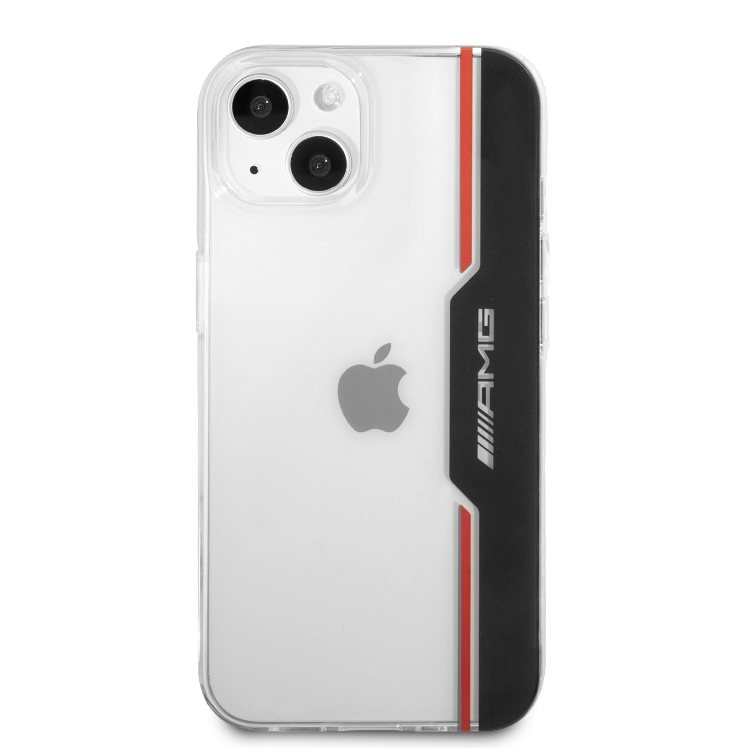 Mercedes-Benz AMG iPhone 13 Mini Hardcase Backcover - Electroplated Black & Red - Transparant, foto 3 van 6
