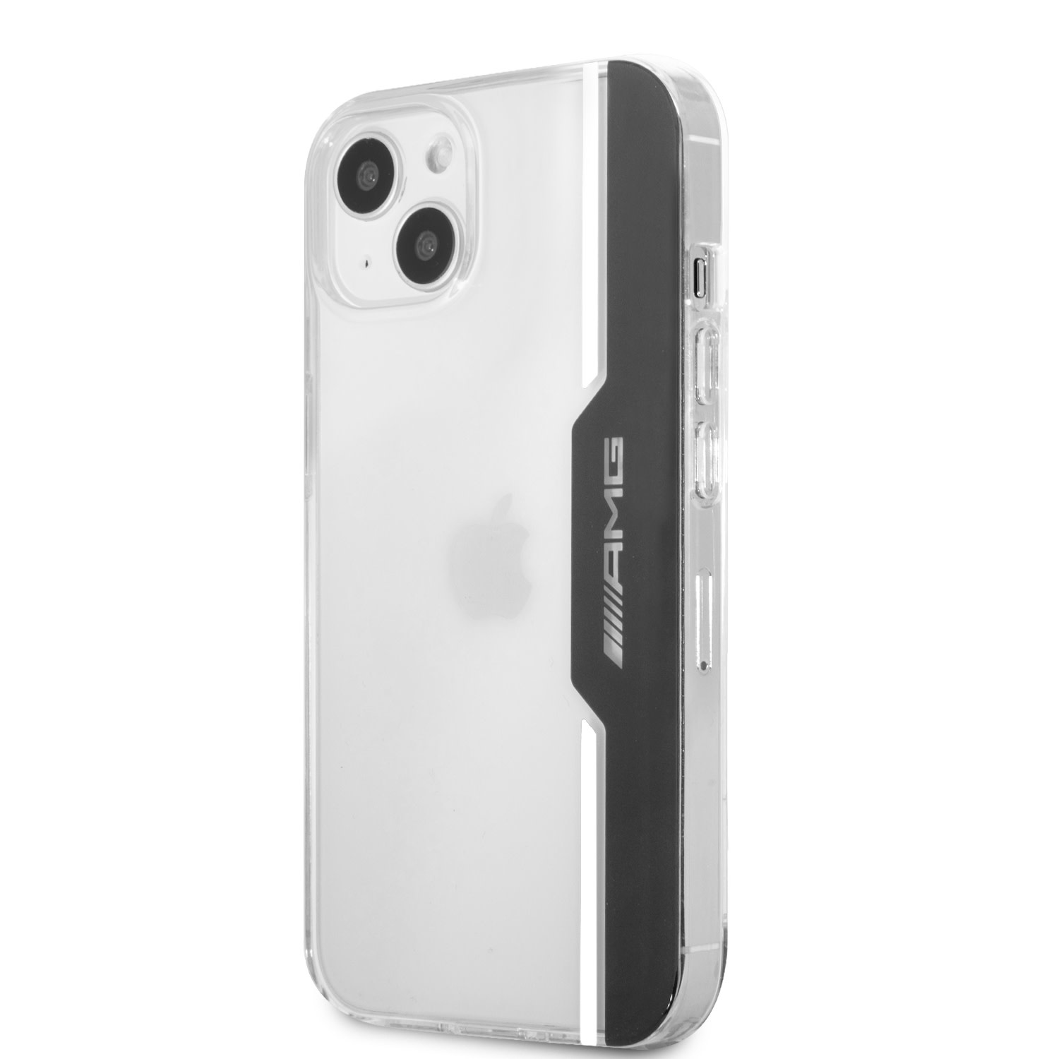 Mercedes-Benz AMG iPhone 13 Mini Hardcase Backcover - Electroplated Black & White - Transparant, foto 2 van 6