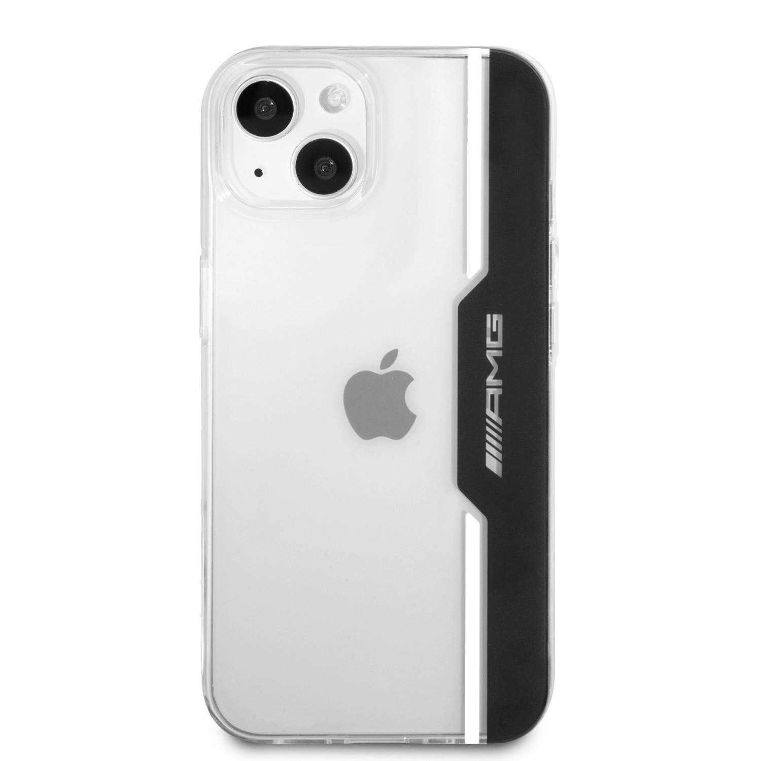 Mercedes-Benz AMG iPhone 13 Mini Hardcase Backcover - Electroplated Black & White - Transparant, foto 3 van 6