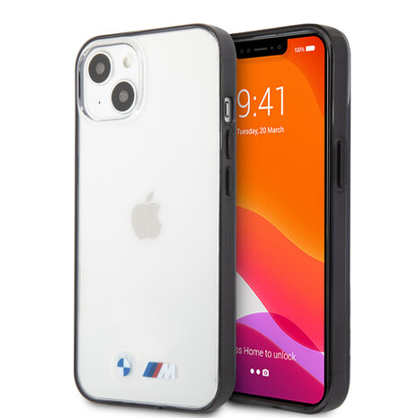 BMW BMW iPhone 13 Mini Hardcase Backcover - Black Edges - Transparant BMW BMW iPhone 13 Mini Hardcase Backcover - Black Edges - Transparant