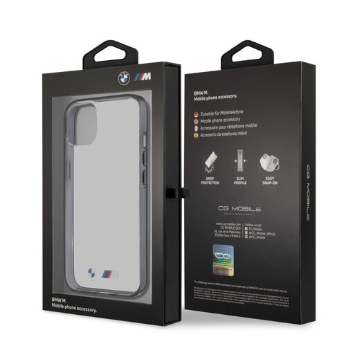 BMW BMW Coque arrière rigide iPhone 13 Mini - Black Edges - Transparent