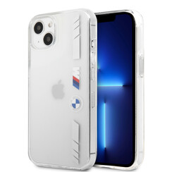 BMW iPhone 13 Mini Hardcase Backcover - Silver Stripes - Transparant