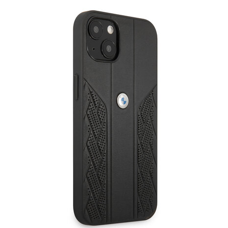 BMW BMW iPhone 13 Mini Hardcase Backcover - Perforated Curve - Zwart BMW BMW iPhone 13 Mini Hardcase Backcover - Perforated Curve - Zwart