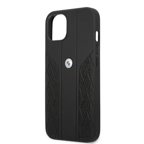 BMW BMW iPhone 13 Mini Hardcase Backcover - Perforated Curve - Zwart BMW BMW iPhone 13 Mini Hardcase Backcover - Perforated Curve - Zwart
