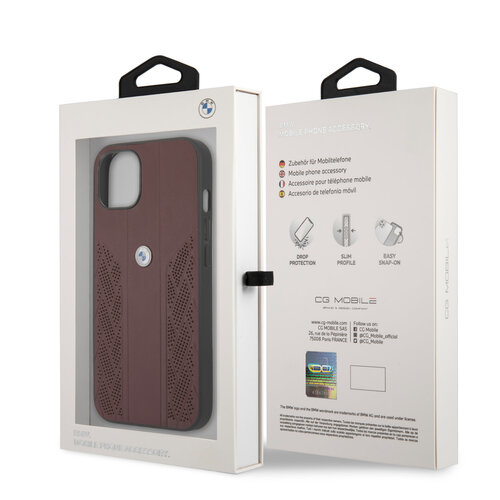 BMW BMW Hardcase iPhone 13 Mini - Perforated Curve - Red