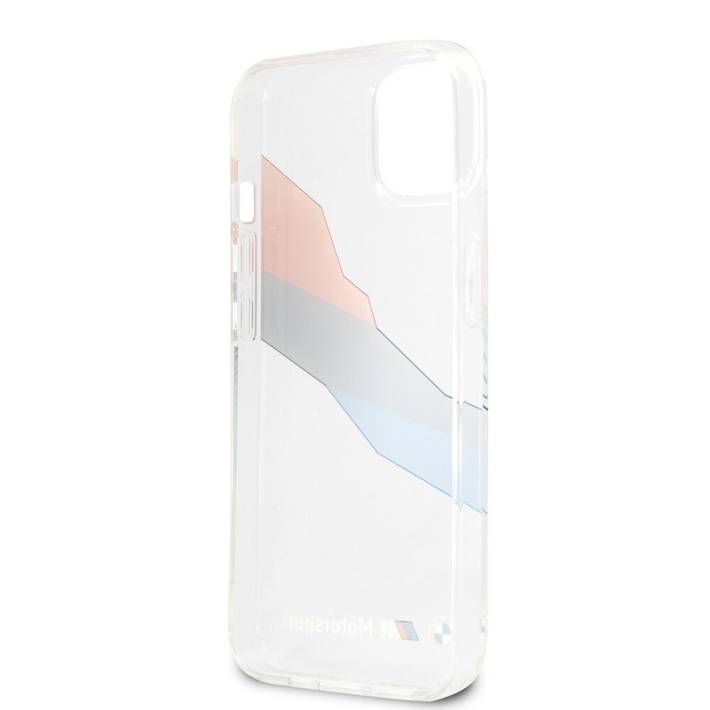 BMW BMW Coque arrière rigide iPhone 13 Mini - Graphic Tricolor - Transparent BMW BMW Coque arrière rigide iPhone 13 Mini - Graphic Tricolor - Transparent