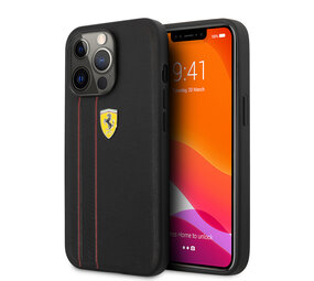 Ferrari Ferrari Hardcase-Rückseite iPhone 13 Pro - Debossed Stripes - Schwarz Ferrari Ferrari Hardcase-Rückseite iPhone 13 Pro - Debossed Stripes - Schwarz