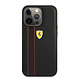 Ferrari Ferrari iPhone 13 Pro Hardcase Backcover - Debossed Stripes - Zwart Ferrari Ferrari iPhone 13 Pro Hardcase Backcover - Debossed Stripes - Zwart