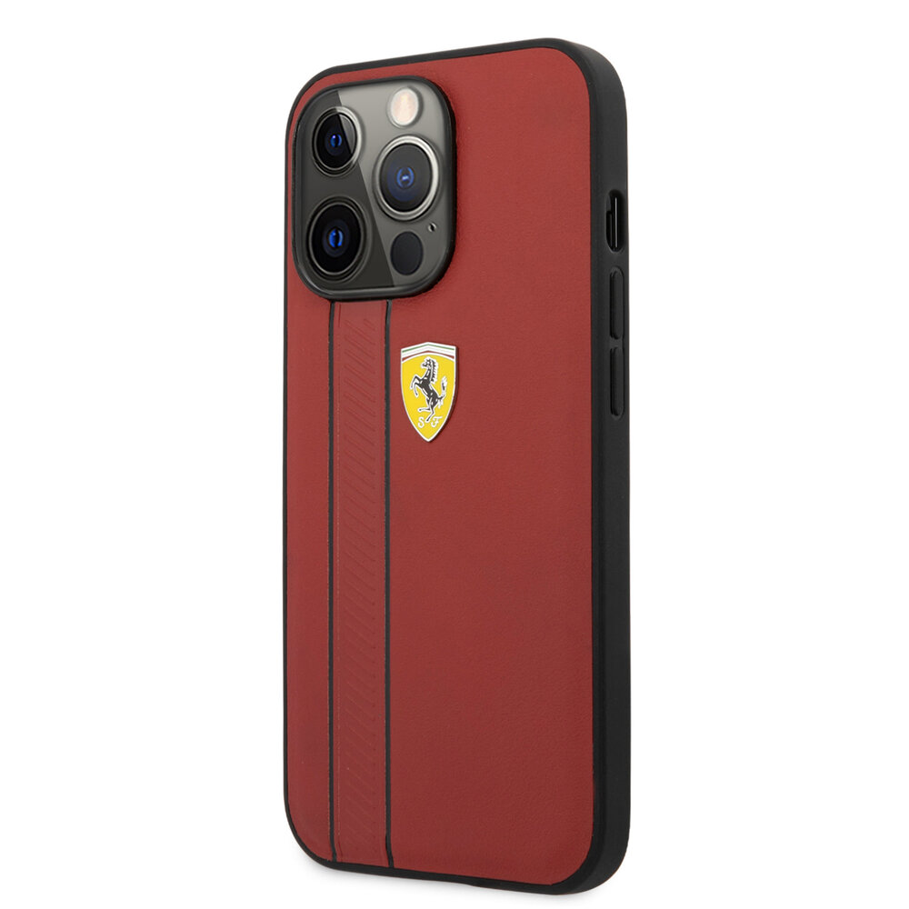 Ferrari Ferrari Hardcase-Rückseite iPhone 13 Pro - Debossed Stripes - Rot Ferrari Ferrari Hardcase-Rückseite iPhone 13 Pro - Debossed Stripes - Rot