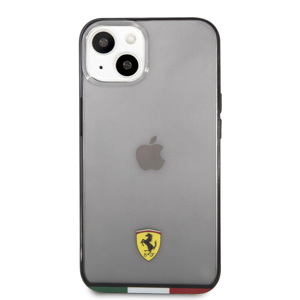 Ferrari Ferrari Hardcase-Rückseite iPhone 13 Mini - Italia - Transparent Outline - Schwarz Ferrari Ferrari Hardcase-Rückseite iPhone 13 Mini - Italia - Transparent Outline - Schwarz