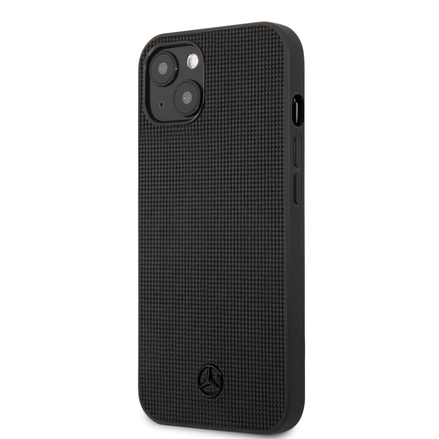 Mercedes-Benz Mercedes-Benz iPhone 13 Mini Hardcase Backcover - Real Leather - Meshed - Zwart, foto 2 van 6