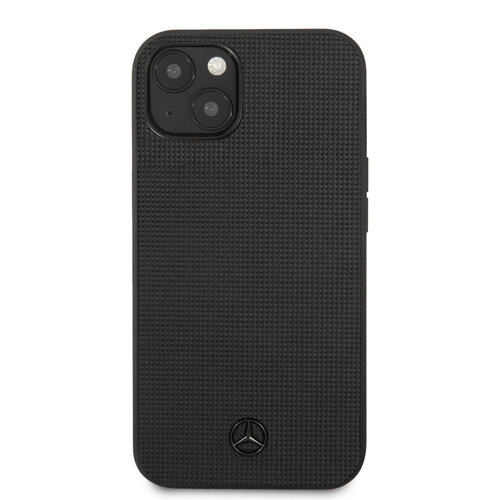 Mercedes-Benz Mercedes-Benz Coque arrière rigide iPhone 13 Mini - Real Leather - Meshed - Noir
