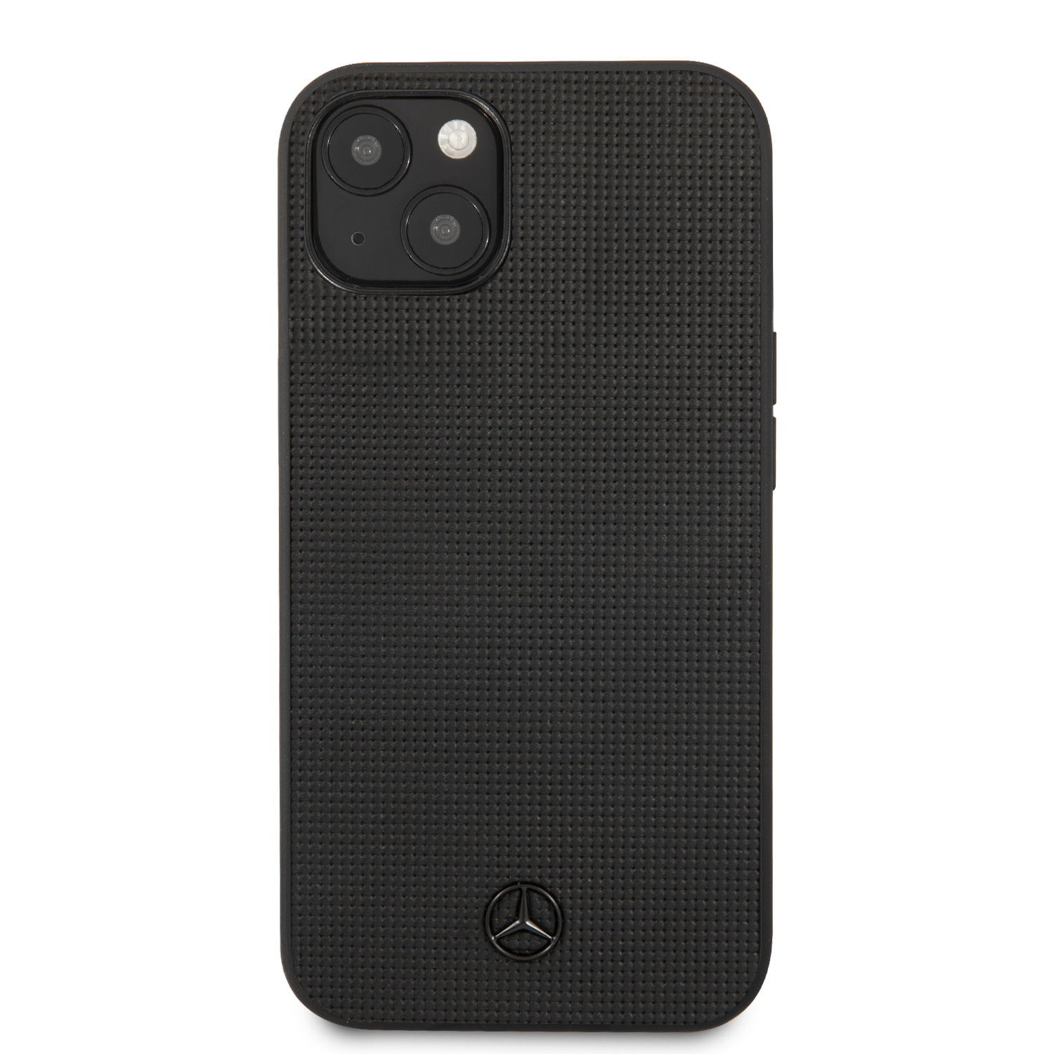 Mercedes-Benz Mercedes-Benz iPhone 13 Mini Hardcase Backcover - Real Leather - Meshed - Zwart, foto 3 van 6