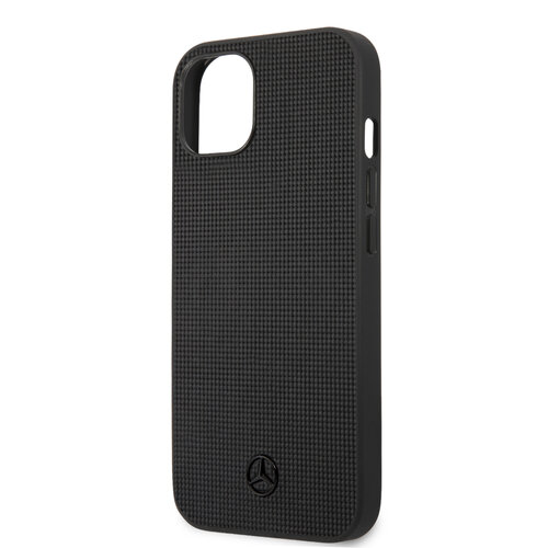Mercedes-Benz Mercedes-Benz Coque arrière rigide iPhone 13 Mini - Real Leather - Meshed - Noir