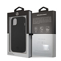 Mercedes-Benz Mercedes-Benz iPhone 13 Mini Hardcase Backcover - Real Leather - Meshed - Zwart