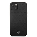 Mercedes-Benz Mercedes-Benz iPhone 13 Mini Hardcase Backcover - Real Leather - Stars Pattern - Zwart