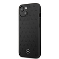 Mercedes-Benz Mercedes-Benz iPhone 13 Mini Hardcase Backcover - Real Leather - Stars Pattern - Zwart