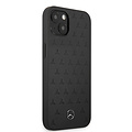 Mercedes-Benz Mercedes-Benz iPhone 13 Mini Hardcase Backcover - Real Leather - Stars Pattern - Zwart