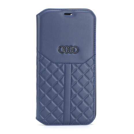 Audi Audi Book type housse iPhone 13 & 14 - Bleu - Q8 Serie - Genuine Leather Audi Audi Book type housse iPhone 13 & 14 - Bleu - Q8 Serie - Genuine Leather