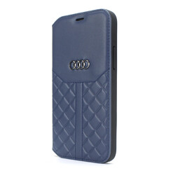 Audi Book-Case hul iPhone 13 Pro - Blau - Q8 Serie - Genuine Leather