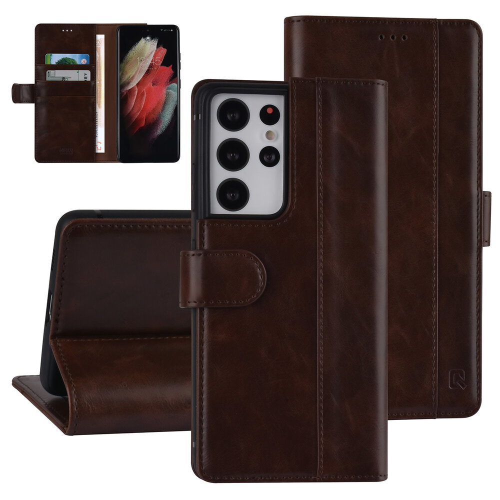 UNIQ Accessory UNIQ Accessory Book-Case hul Galaxy S21 Ultra - Dunkelbraun - PU Leather UNIQ Accessory UNIQ Accessory Book-Case hul Galaxy S21 Ultra - Dunkelbraun - PU Leather