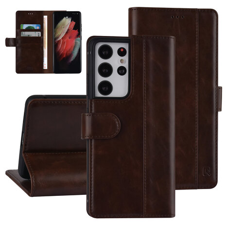 UNIQ Accessory UNIQ Accessory Book-Case hul Galaxy S21 Ultra - Dunkelbraun - PU Leather UNIQ Accessory UNIQ Accessory Book-Case hul Galaxy S21 Ultra - Dunkelbraun - PU Leather