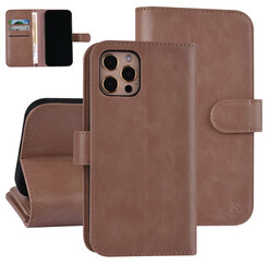 UNIQ Accessory iPhone 12 - 12 Pro Leren Book Case hoesje - Rosegold - Pasjeshouder voor 9 pasjes - Magneetsluiting