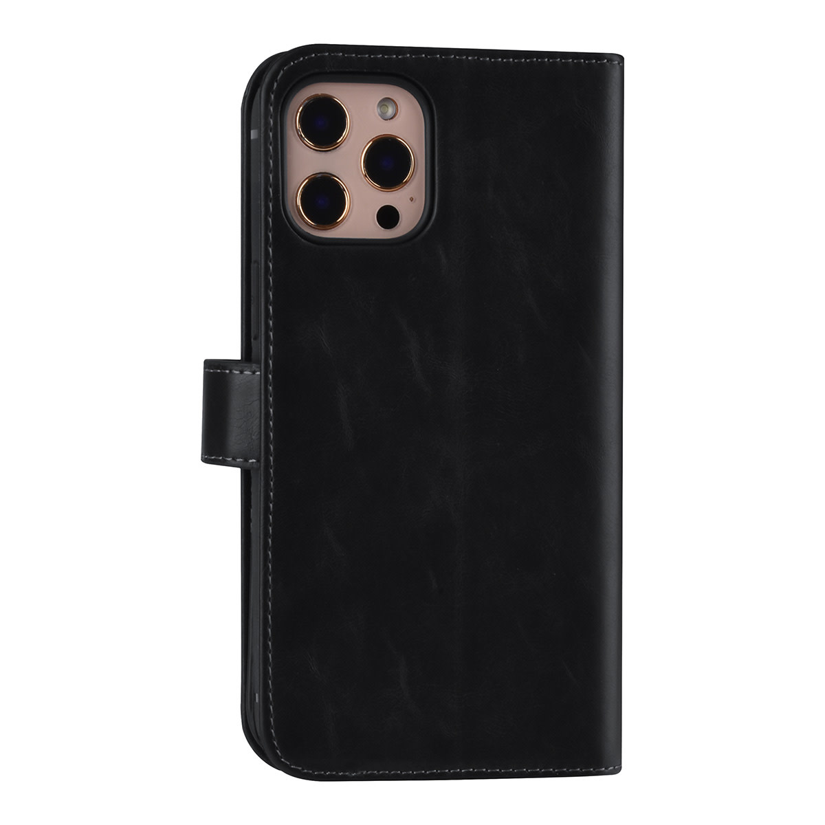 UNIQ Accessory UNIQ Accessory iPhone 12 Pro Max Leren Book Case hoesje - Zwart - Pasjeshouder voor 9 pasjes - Magneetsluiting, foto 3 van 5