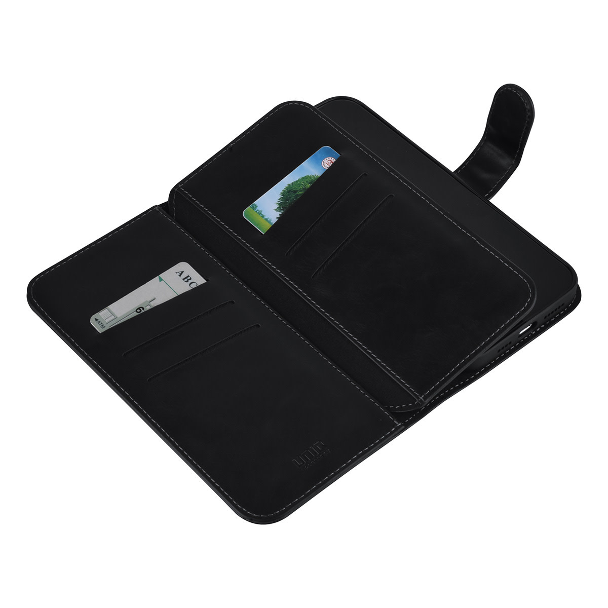 UNIQ Accessory UNIQ Accessory iPhone 12 Pro Max Leren Book Case hoesje - Zwart - Pasjeshouder voor 9 pasjes - Magneetsluiting, foto 5 van 5