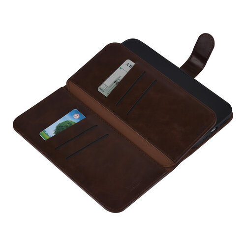 UNIQ Accessory UNIQ Accessory iPhone 12 Pro Max Leren Book Case hoesje - DonkerBruin - Pasjeshouder voor 9 pasjes - Magneetsluiting