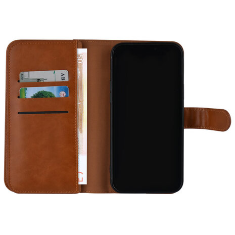 UNIQ Accessory UNIQ Accessory iPhone 12 Pro Max Leren Book Case hoesje - Licht Bruin - Pasjeshouder voor 9 pasjes - Magneetsluiting UNIQ Accessory UNIQ Accessory iPhone 12 Pro Max Leren Book Case hoesje - Licht Bruin - Pasjeshouder voor 9 pasjes - Magneetsluiting