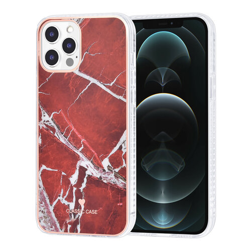UNIQ Accessory UNIQ Classic Case iPhone 12 Pro Max TPU Backcover hoesje - Marble Red