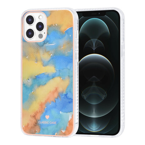 UNIQ Accessory UNIQ Classic Case iPhone 12 Pro Max TPU Backcover hoesje - Marble Yellow UNIQ Accessory UNIQ Classic Case iPhone 12 Pro Max TPU Backcover hoesje - Marble Yellow