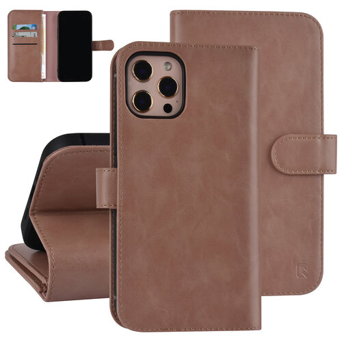 UNIQ Accessory UNIQ Accessory iPhone 12 Pro Max Leren Book Case hoesje - Rosegold - Pasjeshouder voor 9 pasjes - Magneetsluiting