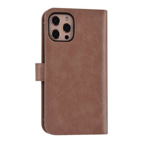 UNIQ Accessory UNIQ Accessory iPhone 12 Pro Max Leren Book Case hoesje - Rosegold - Pasjeshouder voor 9 pasjes - Magneetsluiting