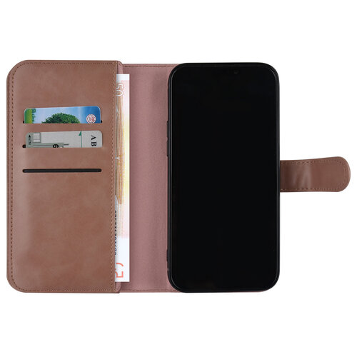 UNIQ Accessory UNIQ Accessory iPhone 12 Pro Max Leren Book Case hoesje - Rosegold - Pasjeshouder voor 9 pasjes - Magneetsluiting