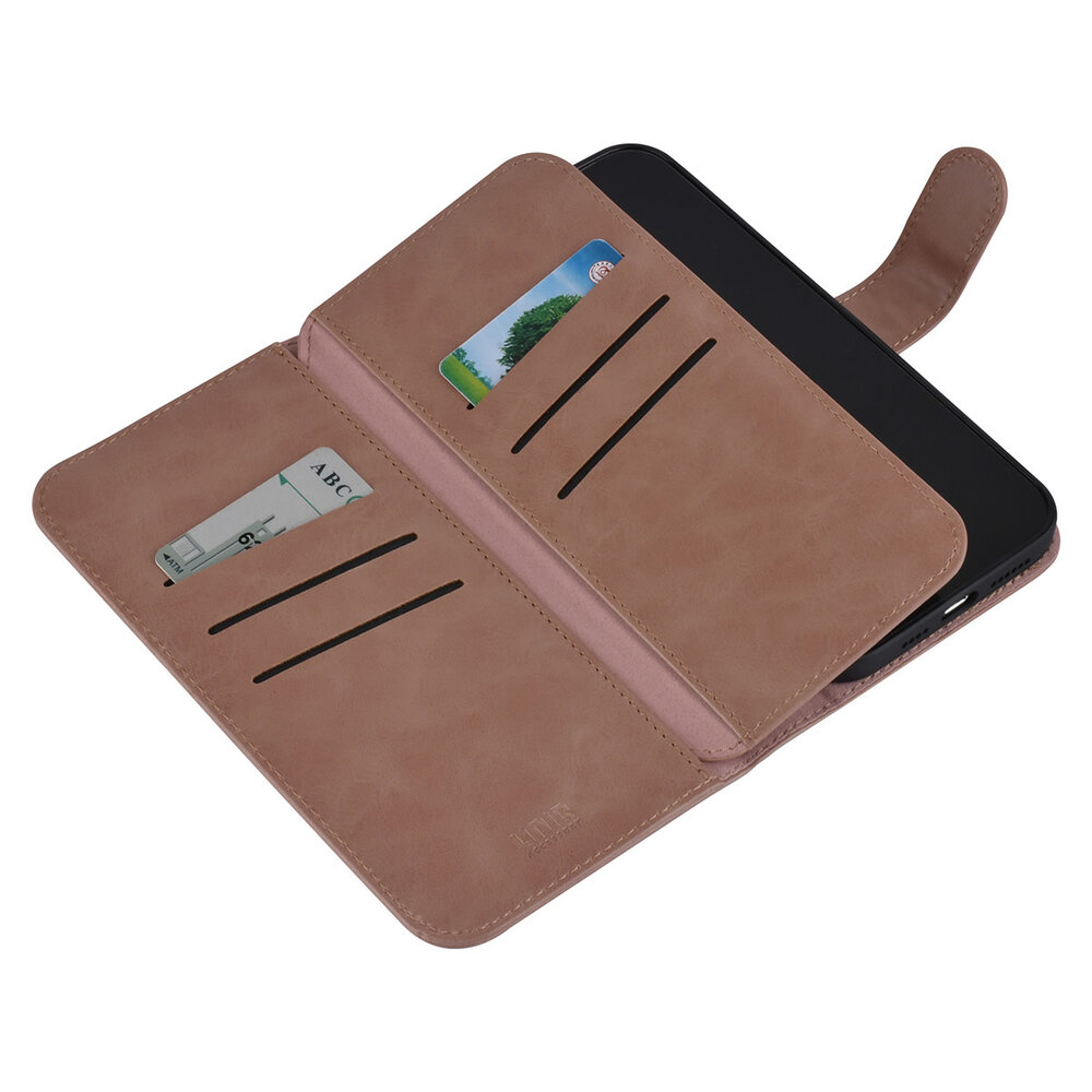 UNIQ Accessory UNIQ Accessory iPhone 12 Pro Max Leren Book Case hoesje - Rosegold - Pasjeshouder voor 9 pasjes - Magneetsluiting UNIQ Accessory UNIQ Accessory iPhone 12 Pro Max Leren Book Case hoesje - Rosegold - Pasjeshouder voor 9 pasjes - Magneetsluiting