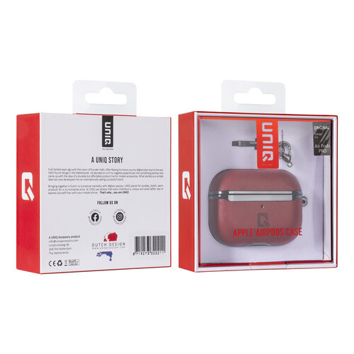 UNIQ Accessory UNIQ Accessory AirPods Pro & Pro 2 Case - Echt leer - Rood