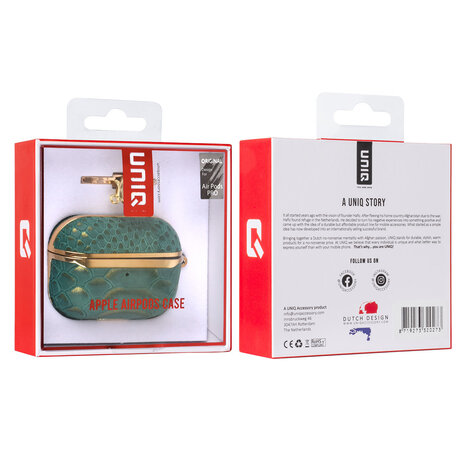 UNIQ Accessory UNIQ Accessory Airpods Pro & Pro 2 Case - Snake Leather Green