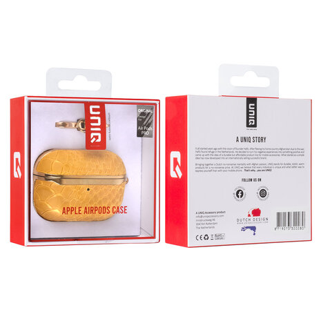 UNIQ Accessory UNIQ Accessory Airpods Pro & Pro 2 Case - Snake Leather Yellow UNIQ Accessory UNIQ Accessory Airpods Pro & Pro 2 Case - Snake Leather Yellow