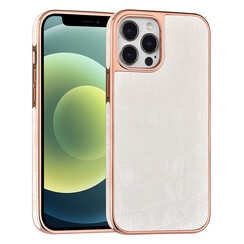 UNIQ Accessory iPhone 12 Pro Max Backcover hoesje - Croco Leather Wit